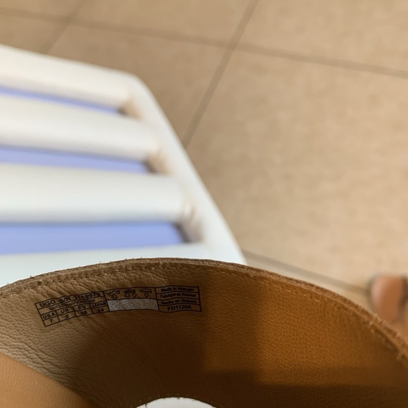 NEW Ugg Eirene Tan Brown Leather Espadrilles Wedge Sandal Size 6.5, $99.99 - Picture 6 of 6